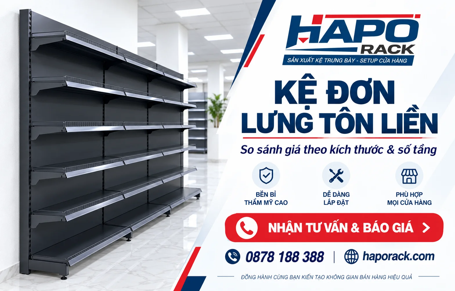Kệ Đơn Lưng Tôn Liền Giá Bao Nhiêu? Bảng Giá Theo Kích Thước Và Số Tầng