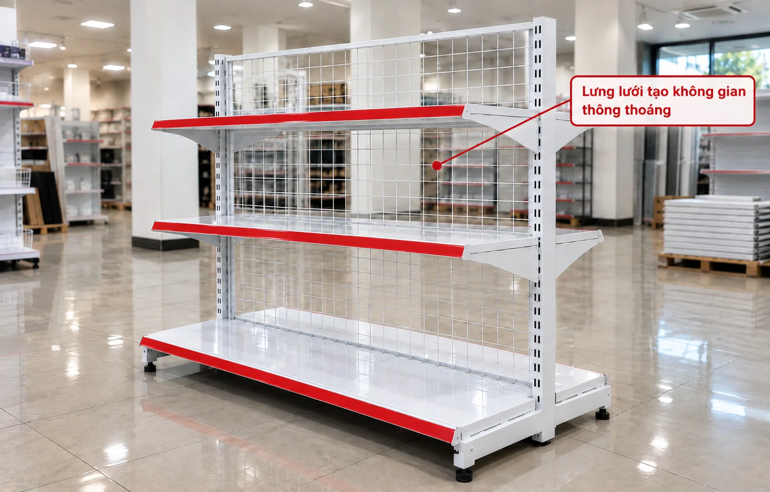 Kệ Lưng Lưới 3 Tầng Giá Tại Xưởng – Giao Lắp Theo Mặt Bằng