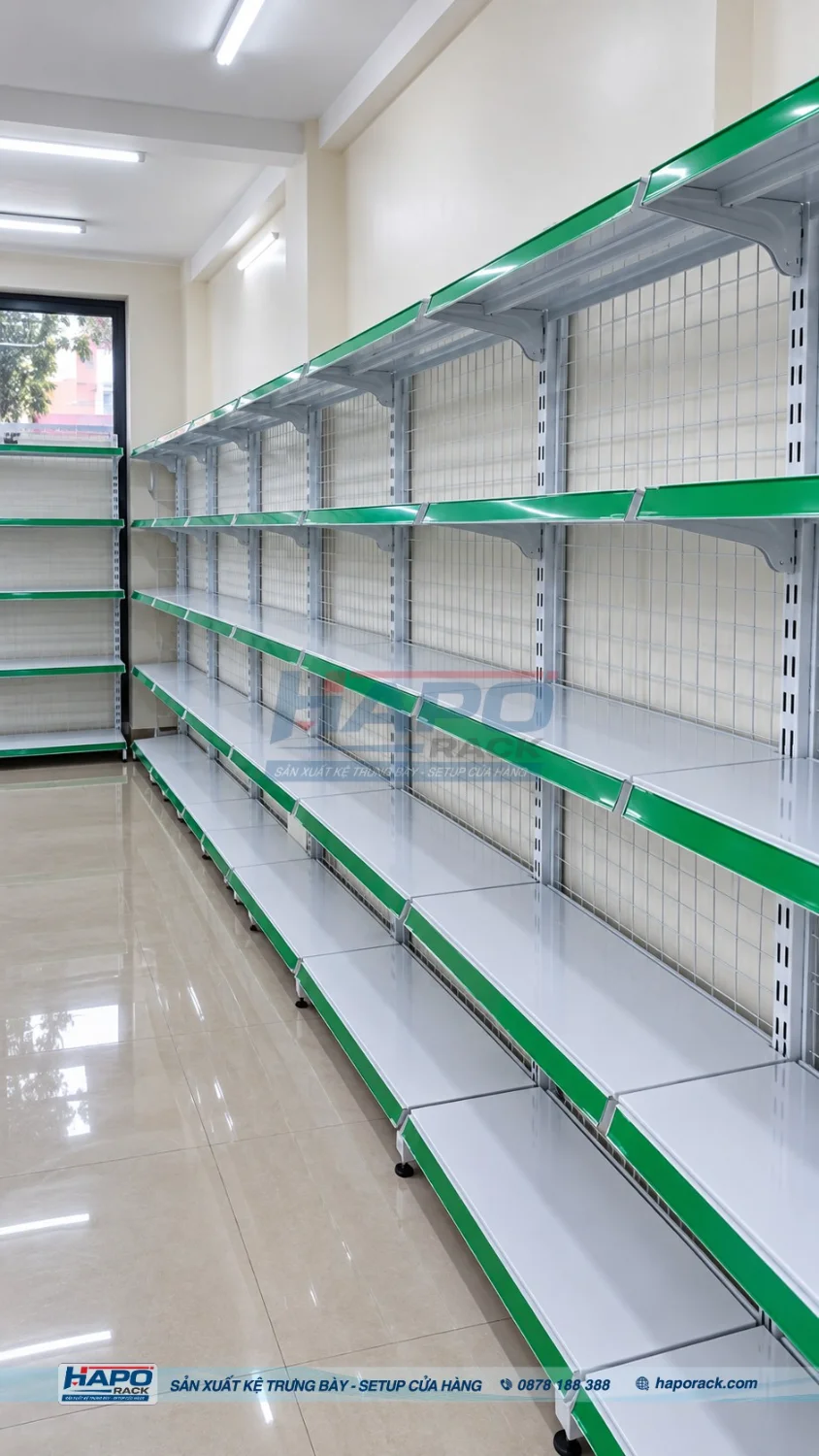 Kệ Lưng Lưới 5 Tầng: Cách Chọn Kích Thước Theo Diện Tích Cửa Hàng