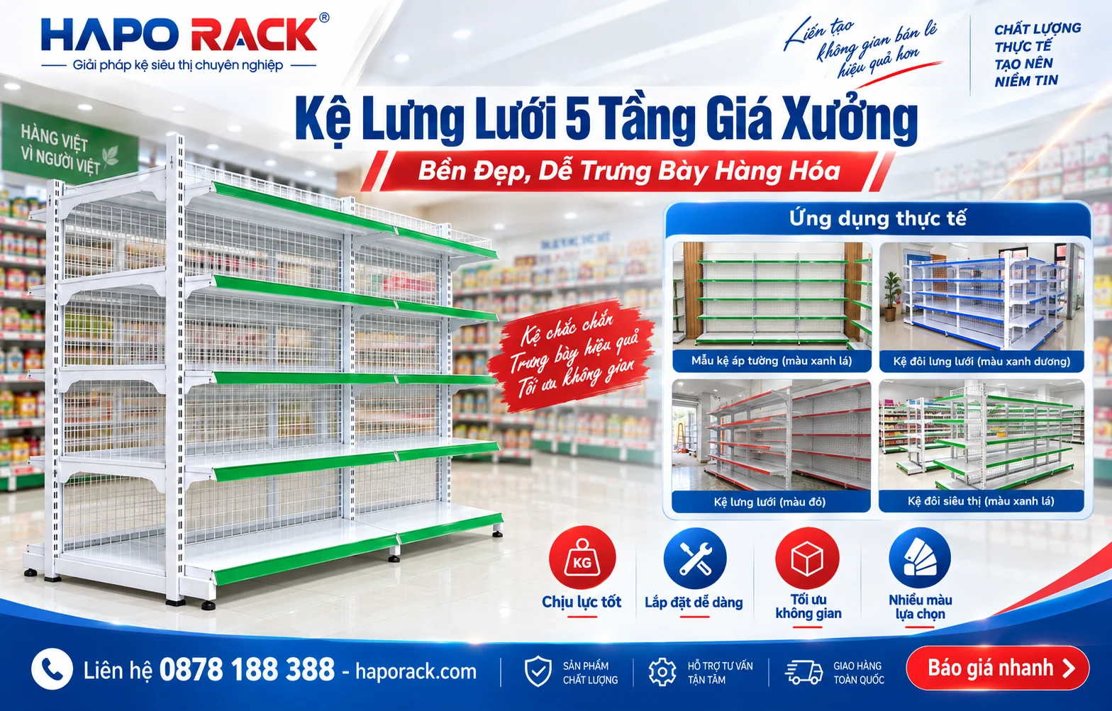 Kệ Lưng Lưới 5 Tầng Giá Xưởng – Nhận Thiết Kế Theo Yêu Cầu