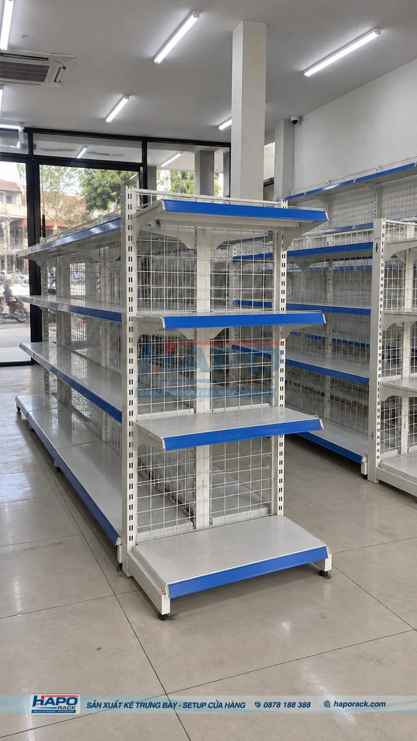 Kệ Lưng Lưới 5 Tầng: Gợi Ý Trưng Bày Hàng Tạp Hóa, Siêu Thị Mini