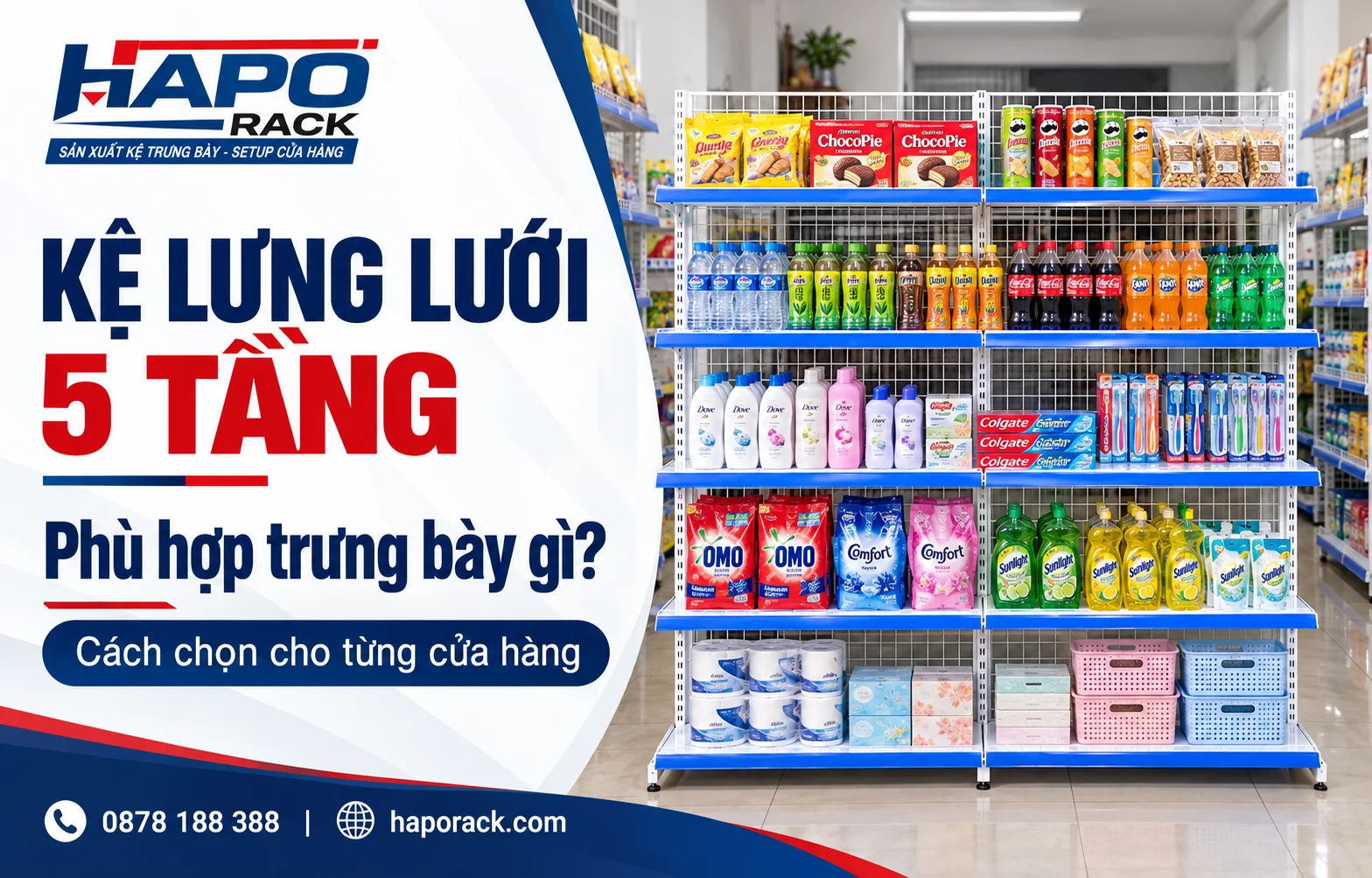Kệ Lưng Lưới 5 Tầng Phù Hợp Trưng Bày Gì? Gợi Ý Theo Từng Cửa Hàng
