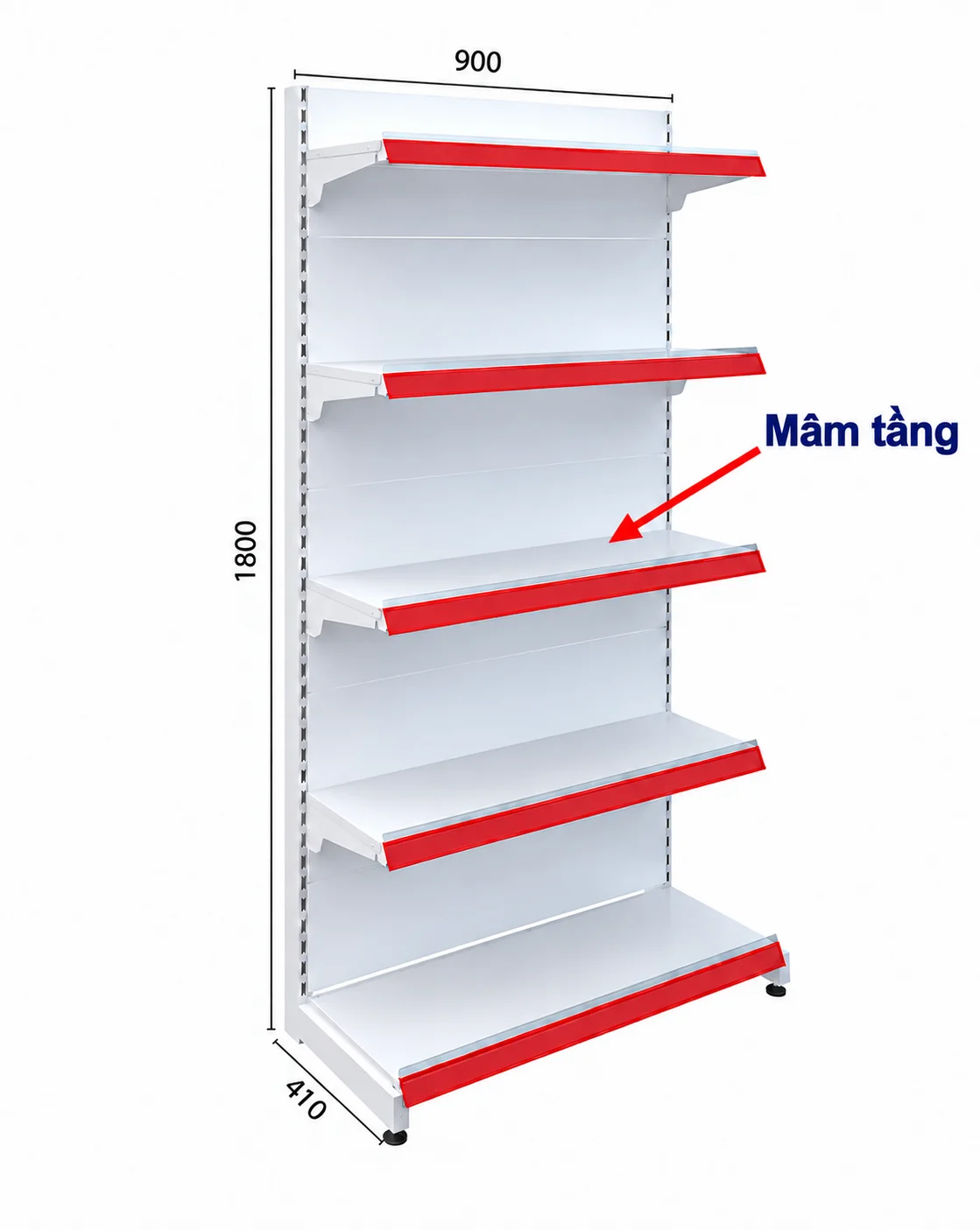 Kệ Lưng Tôn Liền 5 Tầng | Kệ Đơn Siêu Thị 5 Tầng Chắc Chắn