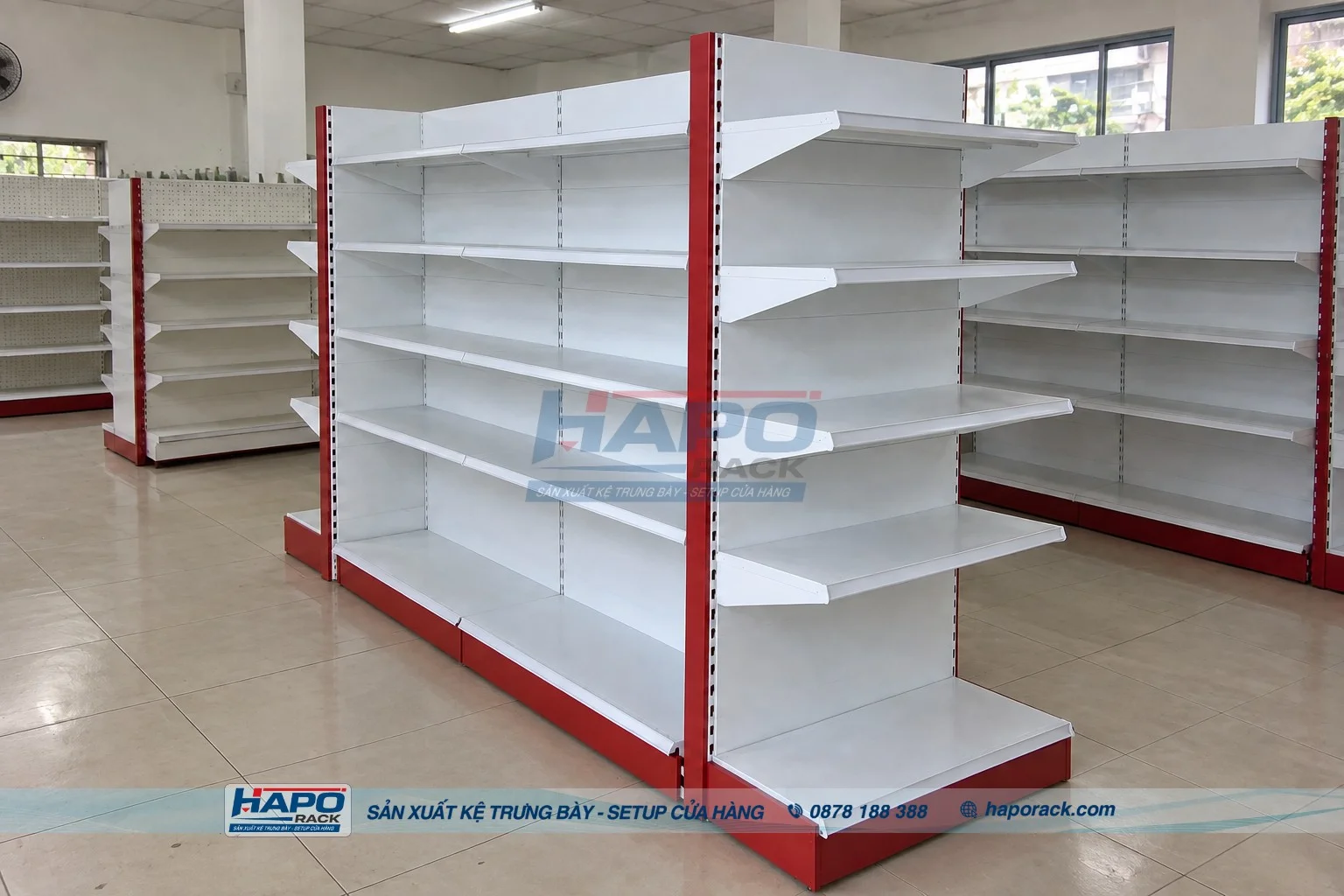 Kệ Lưng Tôn Liền 5 Tầng | Kệ Trưng Bày Hàng Hóa Đa Năng