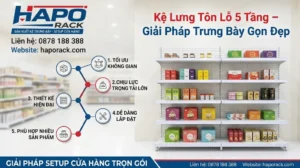Kệ Lưng Tôn Lỗ 5 Tầng Bền Đẹp, Dễ Lắp Đặt
