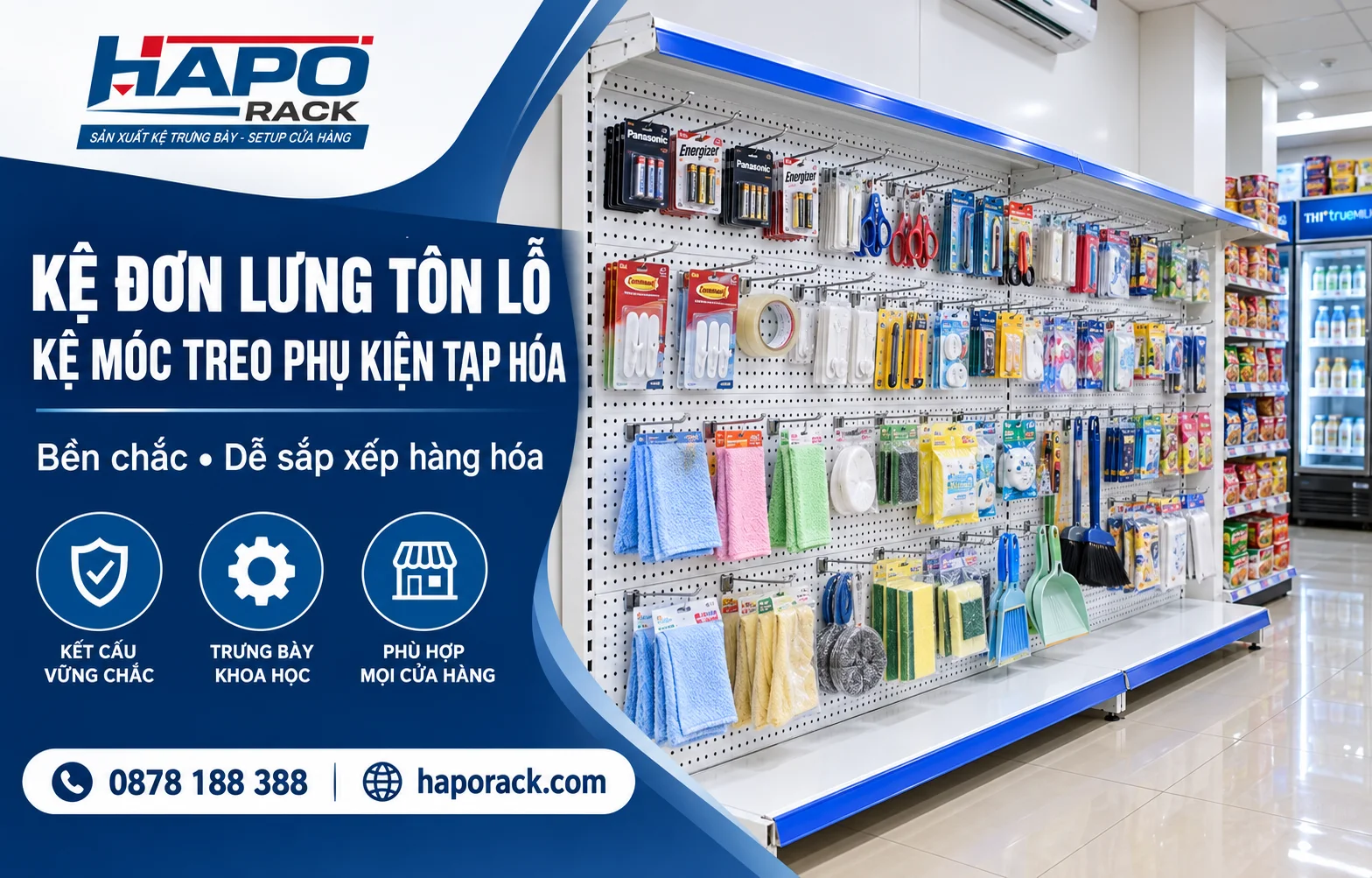Kệ Móc Treo Phụ Kiện Tạp Hóa – Gọn Đẹp, Dễ Tìm Hàng
