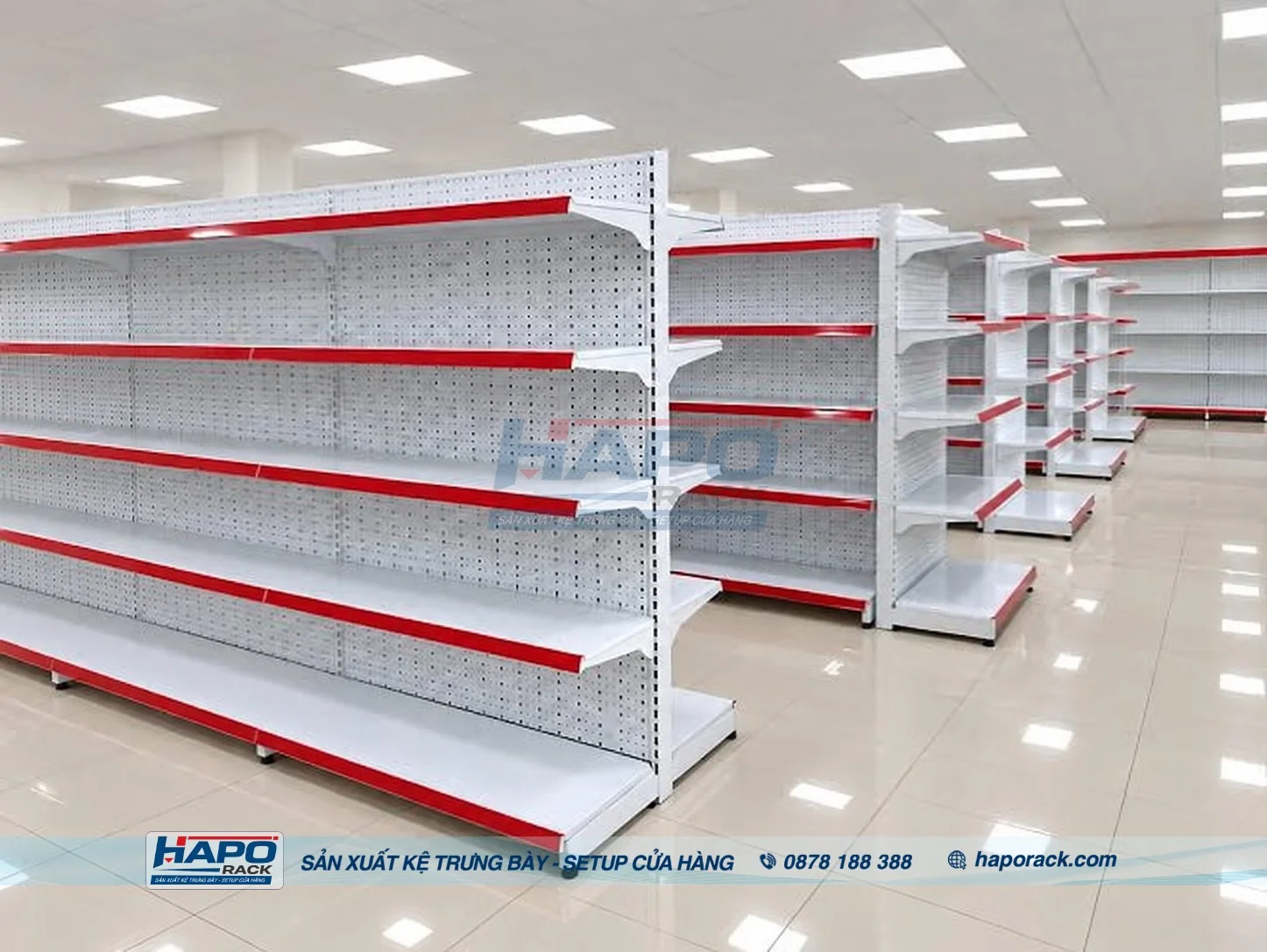 Kệ Siêu Thị Lưng Tôn Lỗ 5 Tầng Chắc Chắn, Bền Đẹp