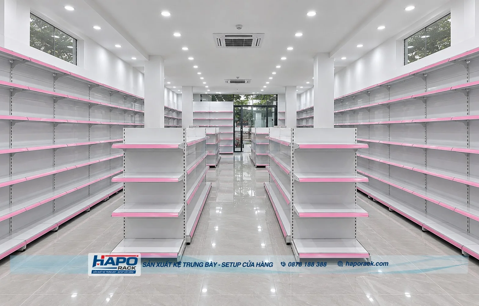 Kệ Trưng Bày Hai Mặt Tôn Liền – Sức Chứa Lớn, Thiết Kế Chắc Chắn