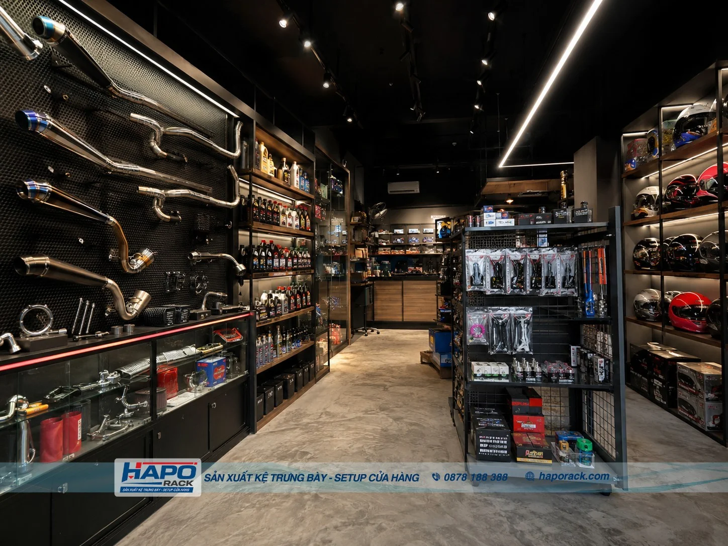 Kệ Trưng Bày Phụ Tùng Ô Tô Cho Garage, Đại Lý Chắc Chắn, Chịu Tải Tốt