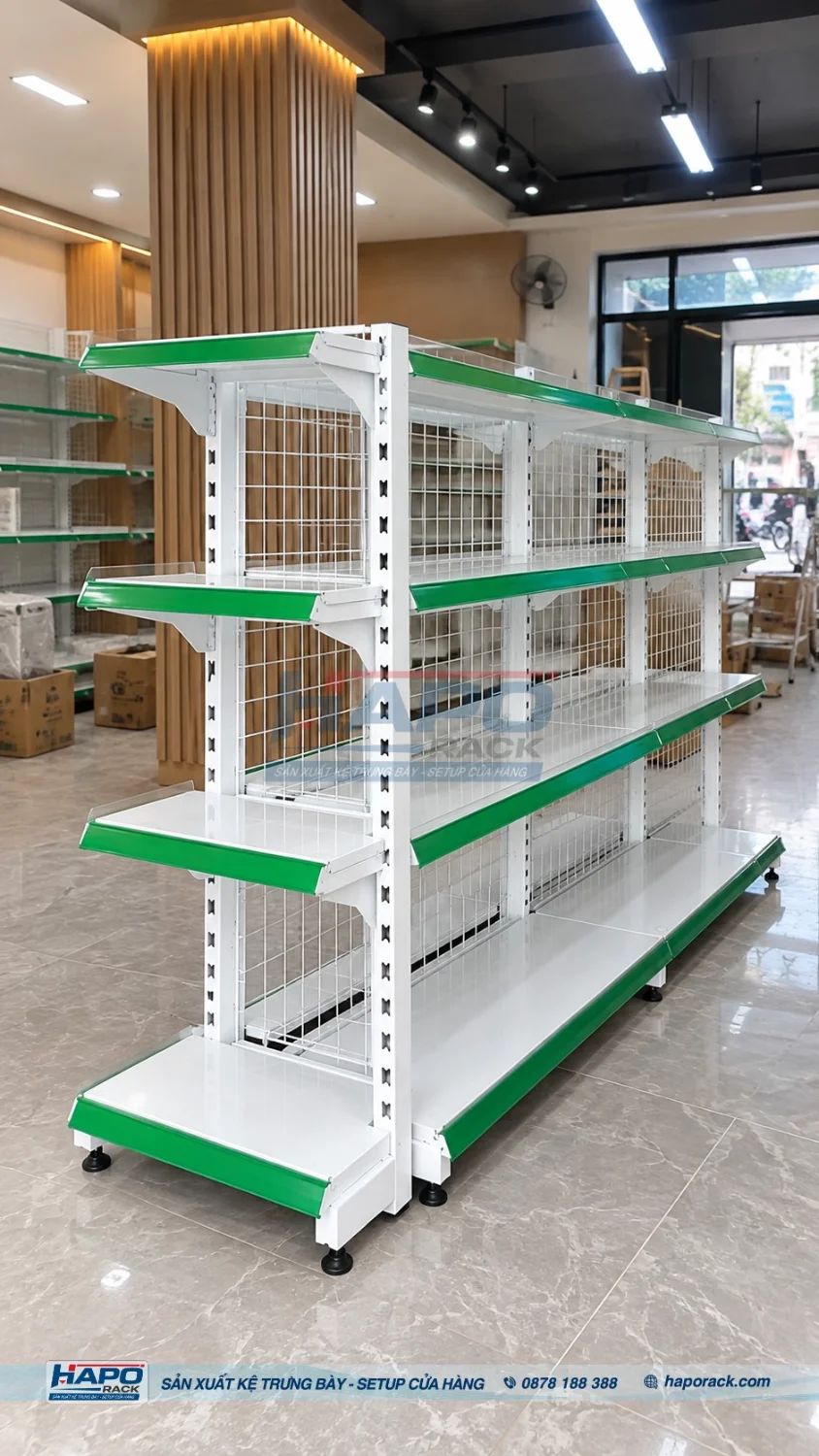 Kích Thước Kệ Lưng Lưới 4 Tầng Cho Cửa Hàng Nhỏ Và Siêu Thị Mini