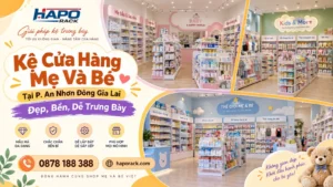 Lắp Đặt Kệ Cửa Hàng Mẹ Và Bé Tại P. An Nhơn Đông Gia Lai – Chắc Bền, Tối Ưu Trưng Bày