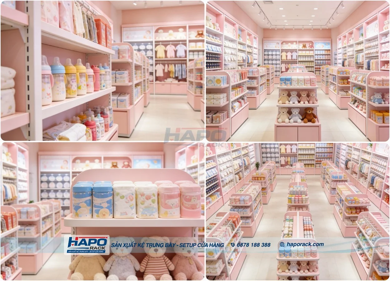 Lắp Đặt Kệ Shop Mẹ Và Bé Tại P. Đại Thành Cần Thơ – Bền Chắc, Bố Trí Khoa Học