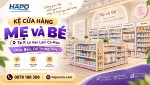 Lắp Đặt Kệ Shop Mẹ Và Bé Tại P. Lý Văn Lâm Cà Mau – Chắc Chắn, Gọn Gàng, Tiện Dụng