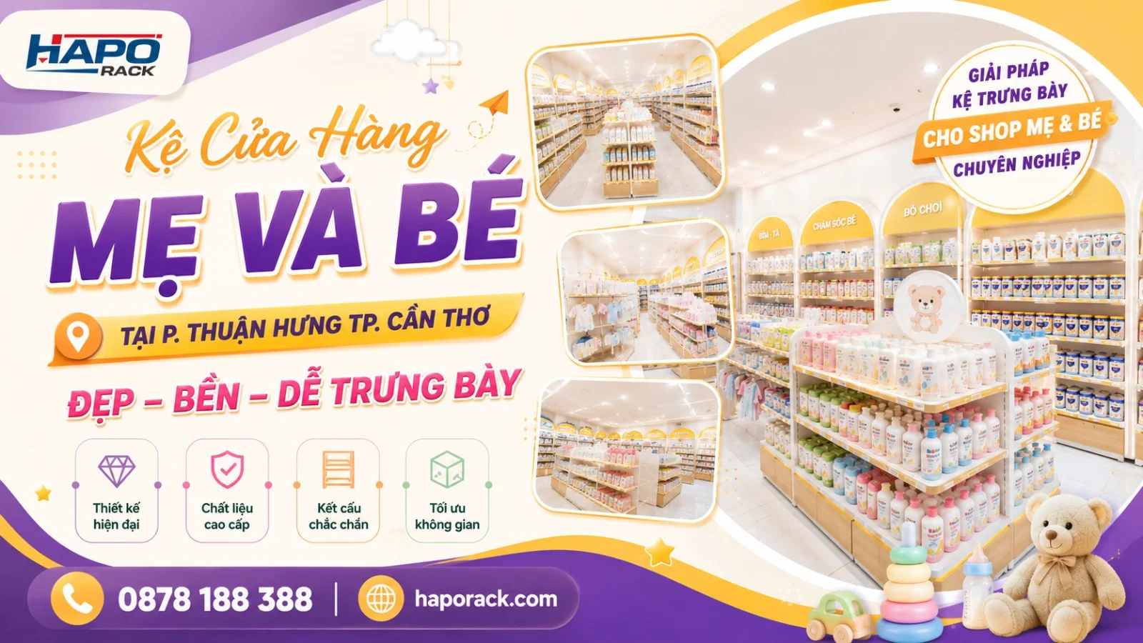 Lắp Đặt Kệ Shop Mẹ Và Bé Tại Thuận Hưng Cần Thơ – Bền Đẹp, Dễ Bố Trí