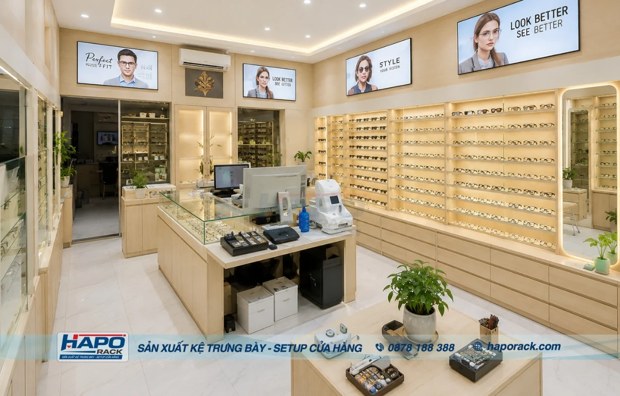 Lắp Đặt Kệ Trưng Bày Mắt Kính Tại Xã Chợ Vàm An Giang