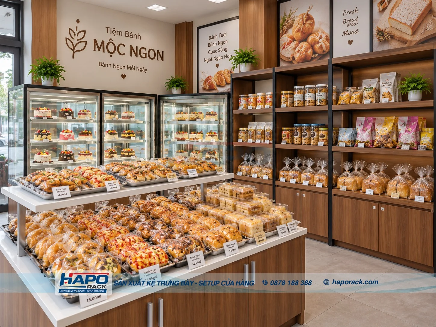 Mẫu Kệ Bán Bánh Mì Đẹp, Dễ Sắp Xếp Cho Tiệm Bánh Và Cửa Hàng