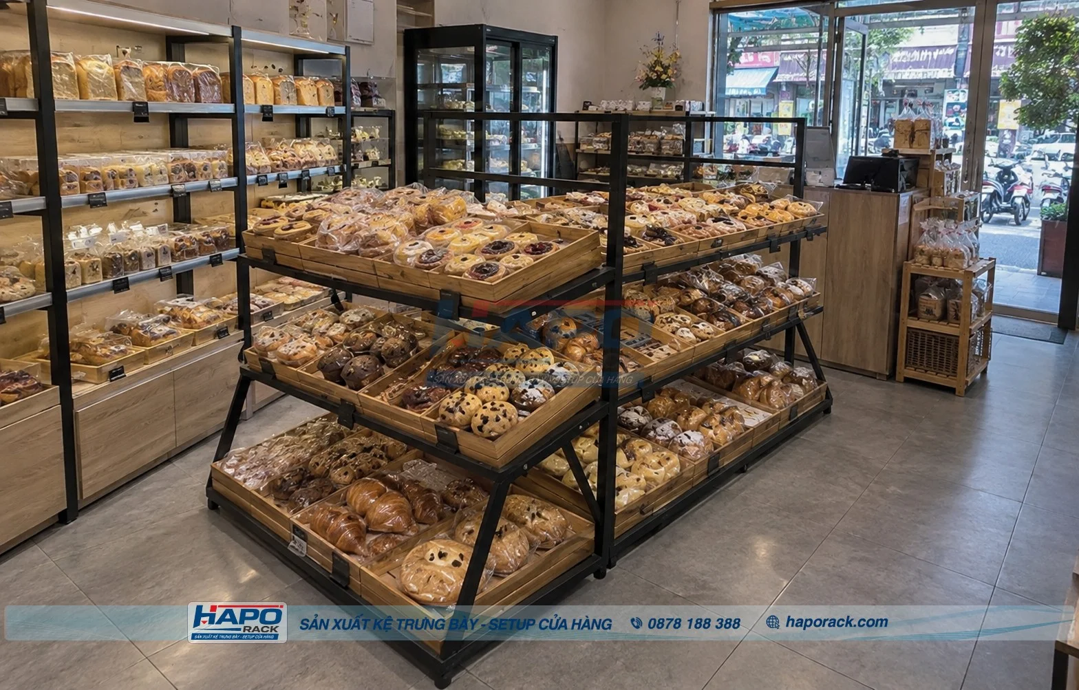 Mẫu Kệ Bày Bánh Ngọt Cho Tiệm Bánh Đẹp Mắt, Tối Ưu Trưng Bày