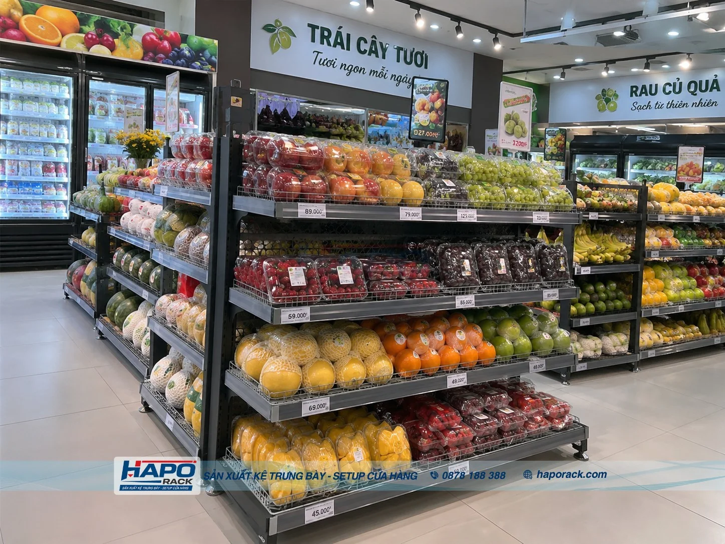 Mẫu Kệ Cửa Hàng Trái Cây Đẹp Mới Nhất, Chắc Chắn, Tiện Bán Hàng