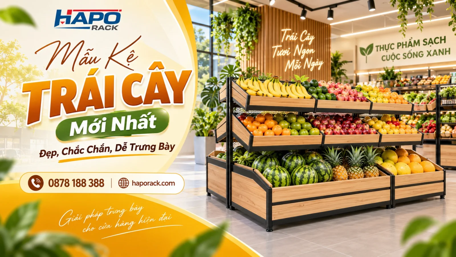 Mẫu Kệ Hoa Quả Đẹp Mới Nhất, Chắc Chắn, Phù Hợp Nhiều Cửa Hàng