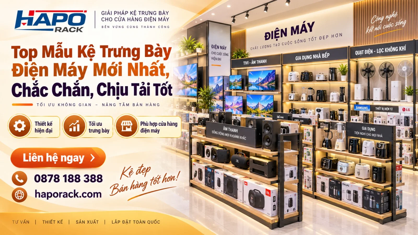 Mẫu Kệ Tôn Đục Lỗ Điện Máy Mới Nhất, Linh Hoạt, Dễ Trưng Bày