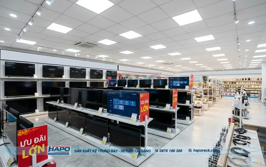 Mẫu Kệ Trưng Bày Đồ Điện Mới Nhất, Chắc Chắn, Dễ Sắp Xếp