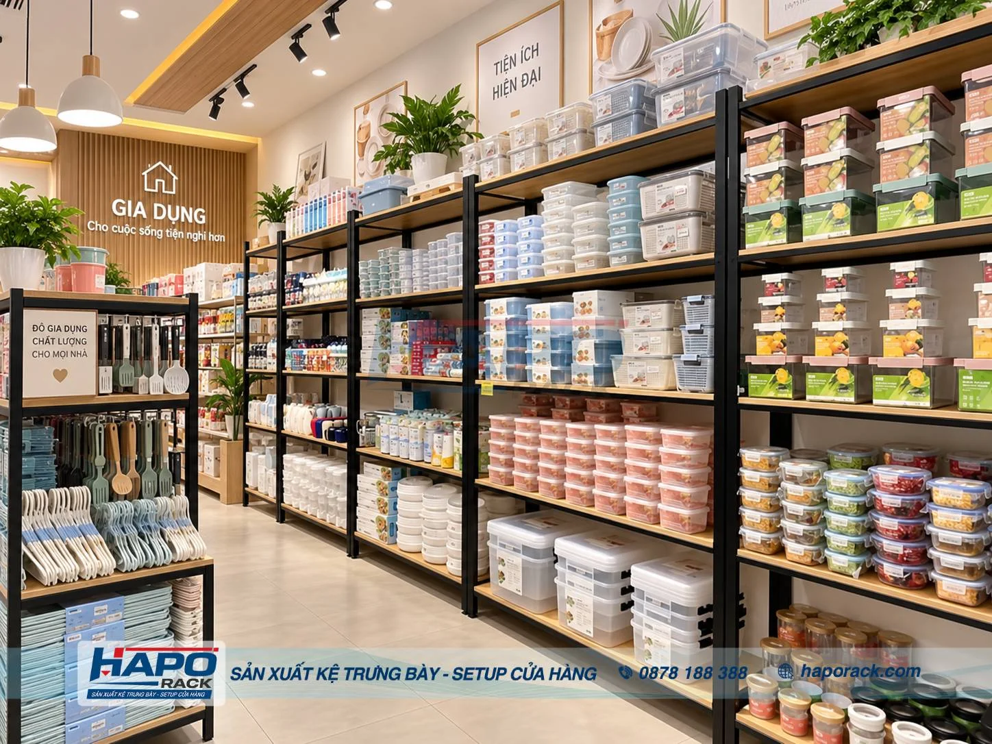 Mẫu Kệ Trưng Bày Hàng Gia Dụng Đẹp, Chắc Chắn, Dễ Bố Trí Cửa Hàng