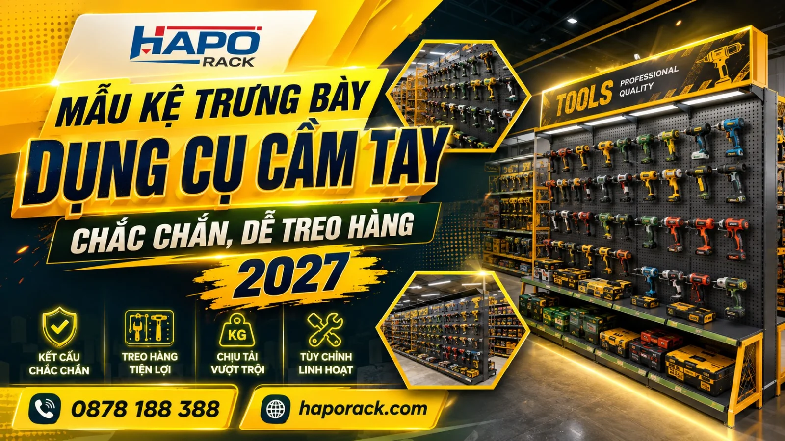 Mẫu Kệ Trưng Bày Kim Khí Đa Năng, Dễ Treo Và Sắp Xếp Hàng 2027