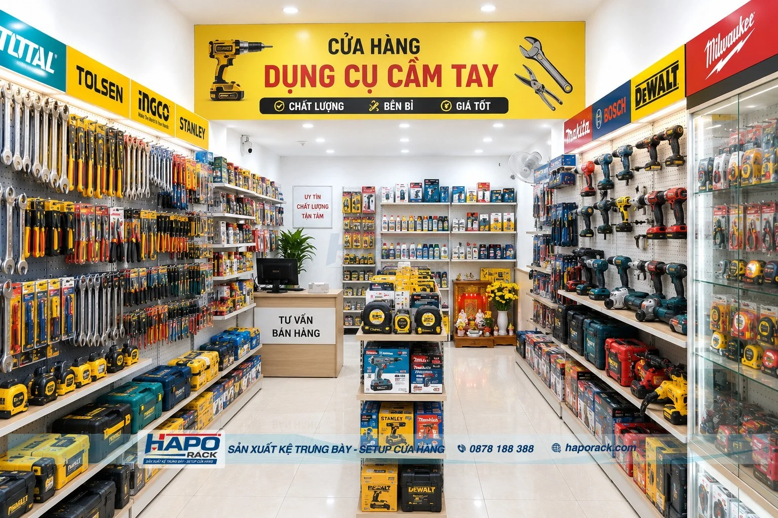 Mẫu Kệ Trưng Bày Máy Móc Chịu Tải Tốt, Gọn Đẹp Cho Shop 2027