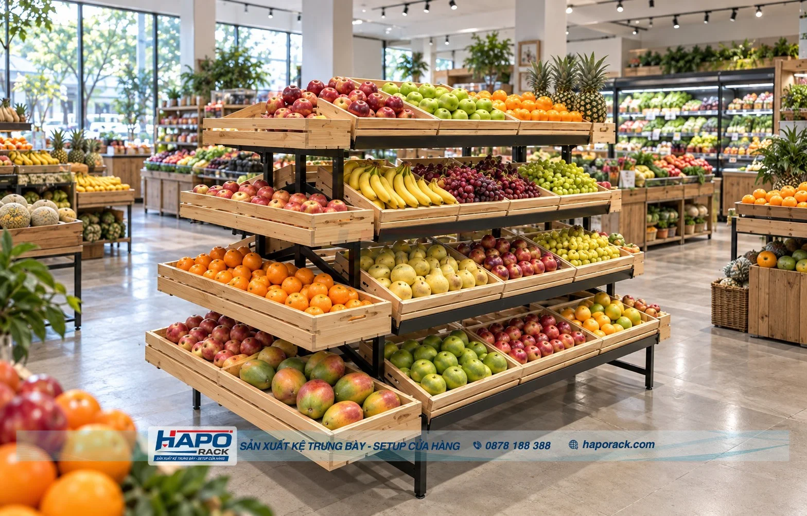 Mẫu Kệ Trưng Bày Trái Cây Mới Nhất Đẹp, Chắc Chắn Cho Shop Trái Cây