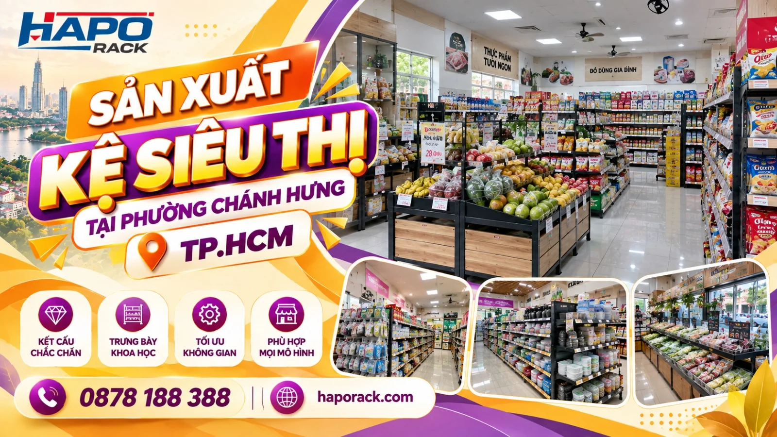 Sản Xuất Kệ Siêu Thị Tại Phường Chánh Hưng TP.HCM Giá Tại Xưởng