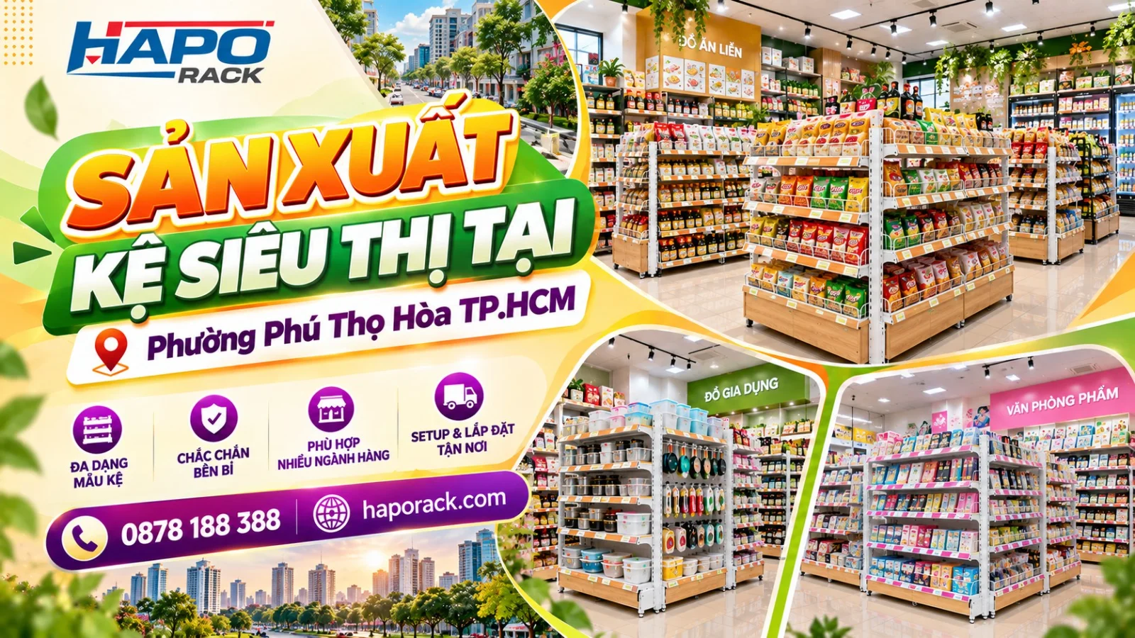 Sản Xuất Kệ Siêu Thị Tại Phường Phú Thọ Hòa TP.HCM Giá Xưởng