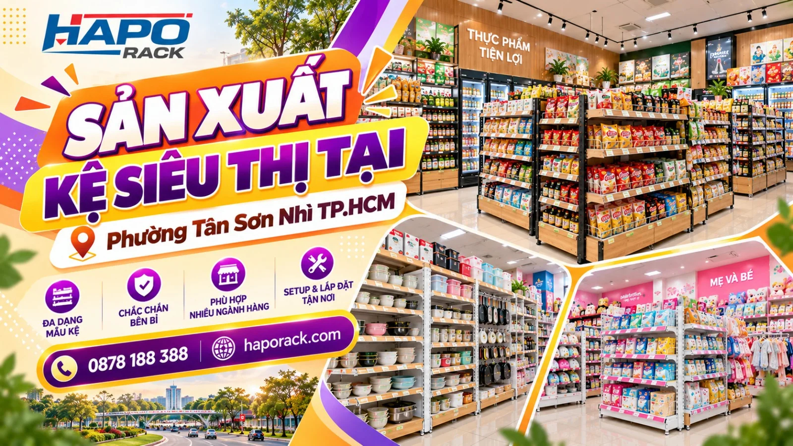 Sản Xuất Kệ Siêu Thị Tại Phường Tân Sơn Nhì TP.HCM Giá Xưởng