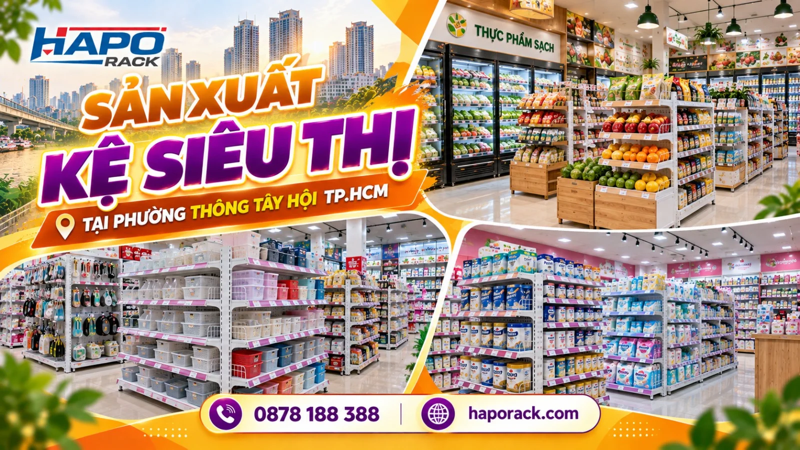 Sản Xuất Kệ Siêu Thị Tại Phường Thông Tây Hội – Giải Pháp Cho Cửa Hàng Bán Lẻ
