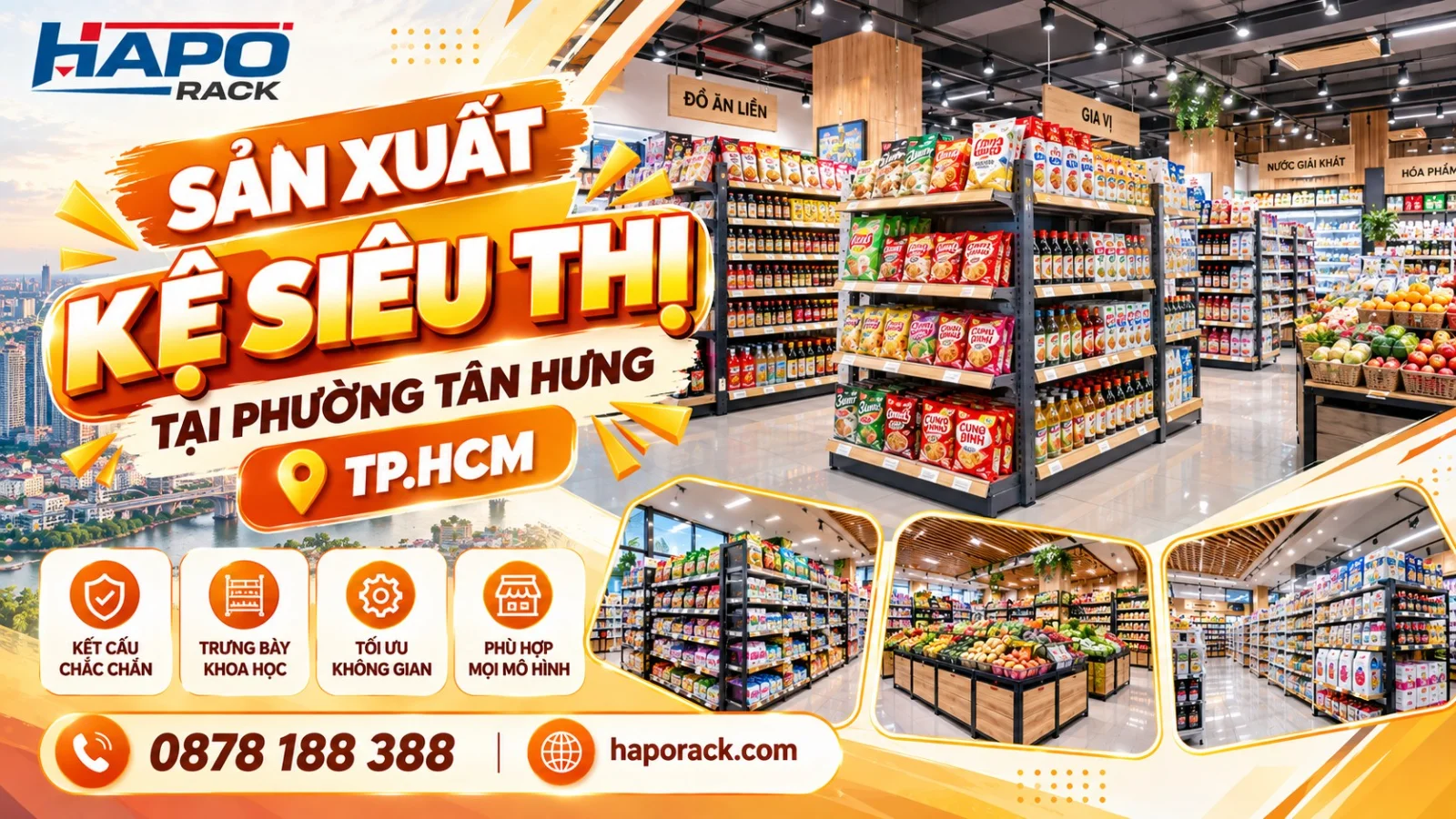 Sản Xuất Kệ Trưng Bày Siêu Thị Tại Phường Tân Hưng TP.HCM