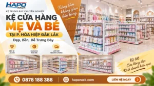 Sản Xuất Và Lắp Đặt Kệ Cửa Hàng Mẹ Và Bé P. Hòa Hiệp Đắk Lắk – Bền Đẹp, Giá Tốt