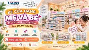 Thi Công Kệ Cửa Hàng Mẹ Và Bé Tại P. Hoài Nhơn Đông Gia Lai – Chắc Bền, Tiện Sắp Xếp