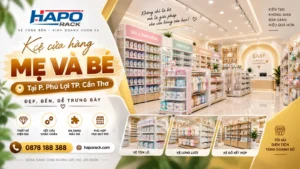 Thi Công Kệ Cửa Hàng Mẹ Và Bé Tại P. Phú Lợi TP. Cần Thơ – Chắc Chắn, Dễ Bố Trí