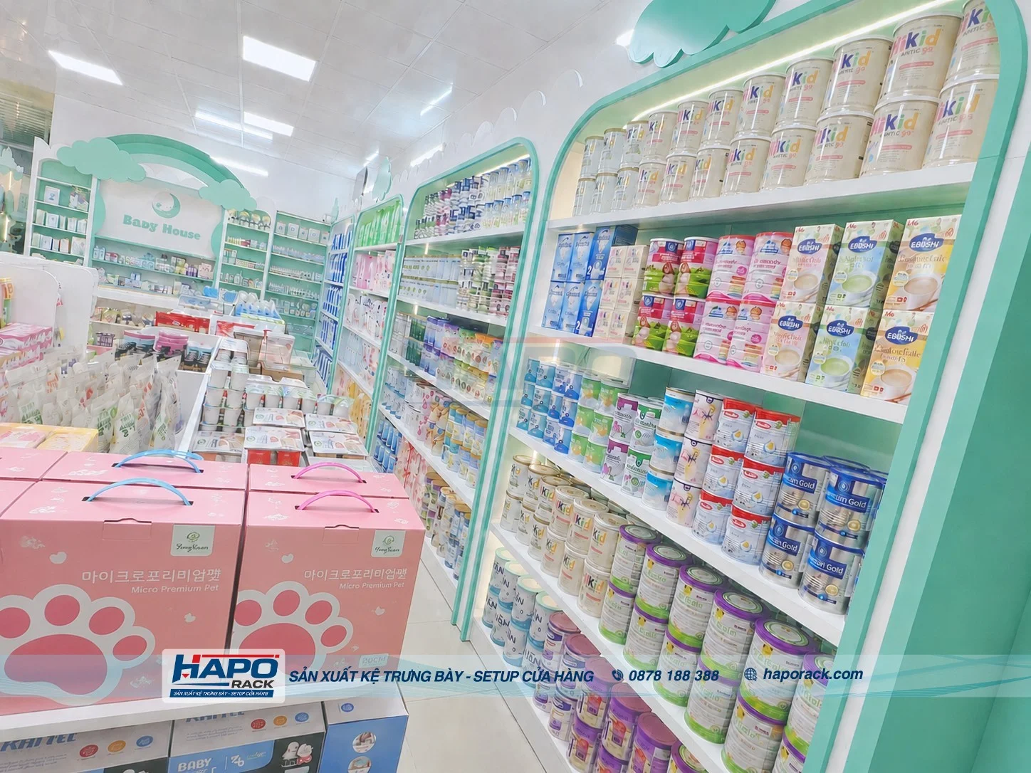 Thi Công Kệ Shop Mẹ Và Bé Ngã Bảy Cần Thơ – Đẹp Mắt, Dễ Sắp Xếp Hàng Hóa