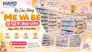Thi Công Kệ Shop Mẹ Và Bé Tại P. Bạc Liêu Cà Mau – Bền Đẹp, Dễ Sắp Xếp