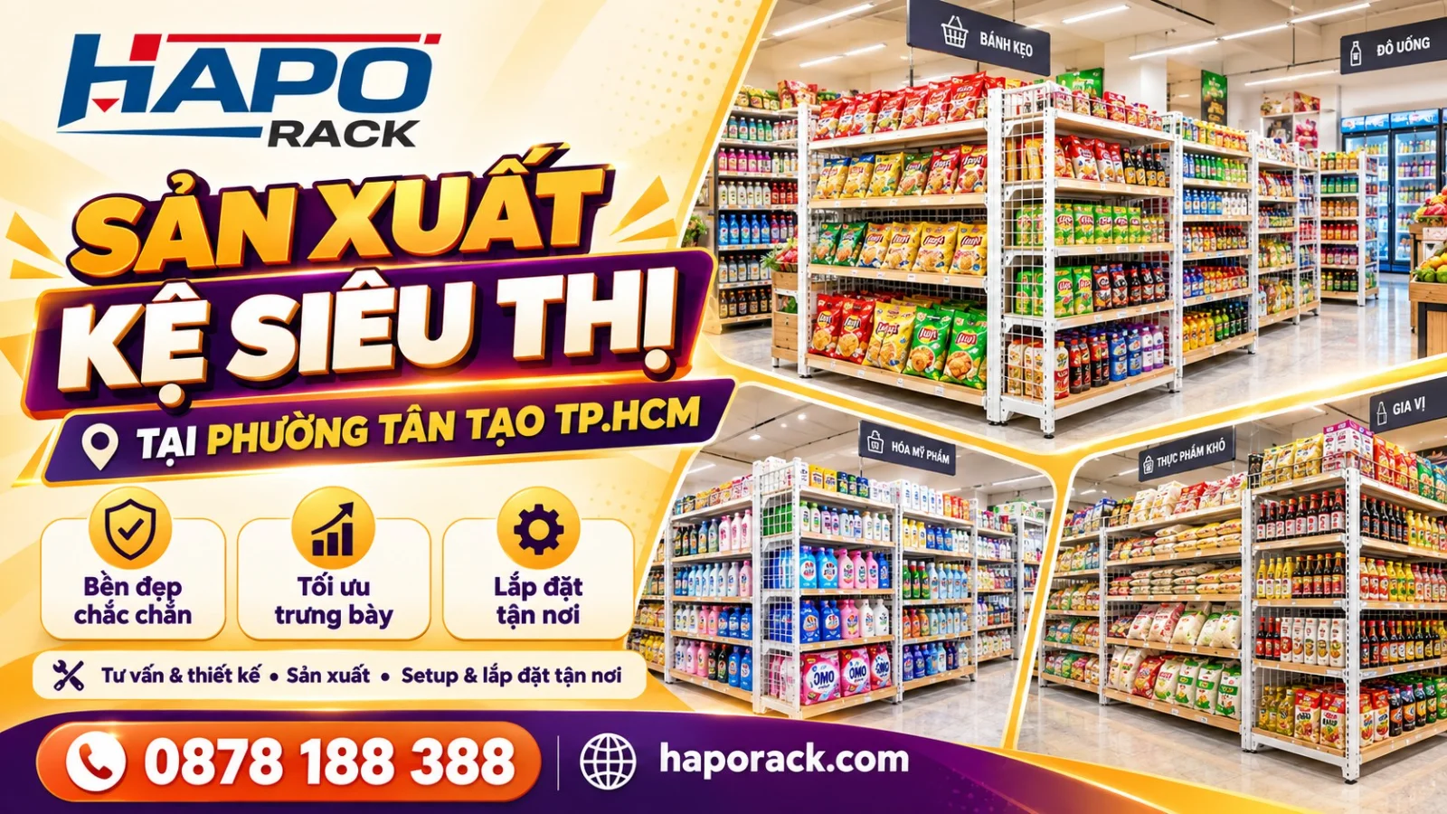Thi Công Kệ Siêu Thị Tại Phường Tân Tạo TP.HCM – Chắc Chắn, Bền Đẹp
