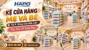 Thiết Kế Kệ Cửa Hàng Mẹ Và Bé Tại P. Sông Cầu Đắk Lắk – Đẹp, Bền, Dễ Sắp Xếp