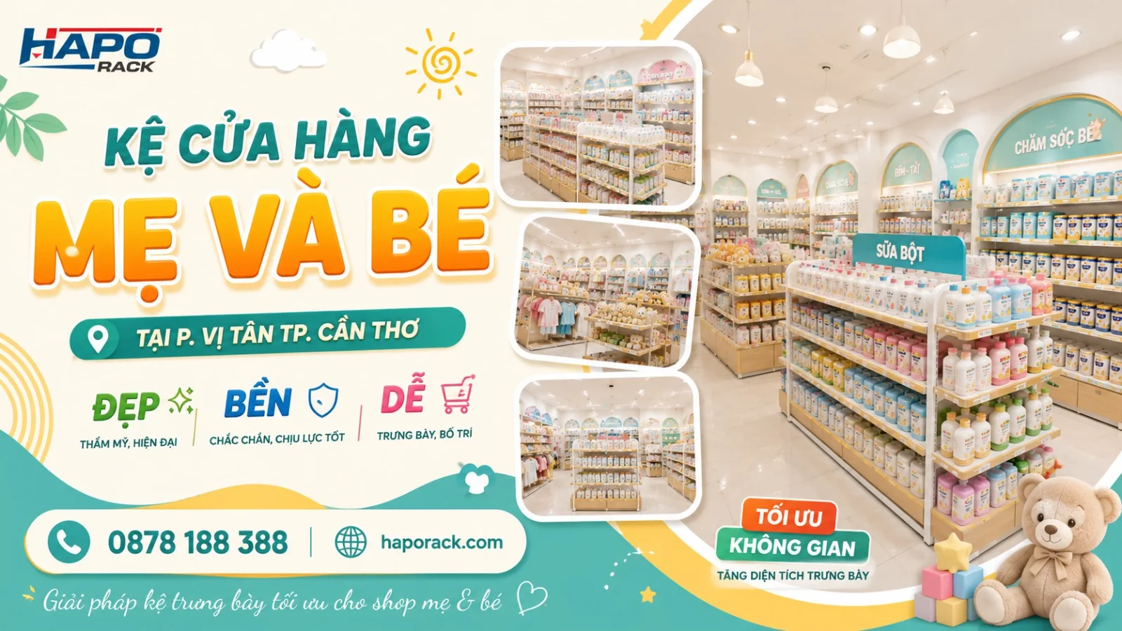 Thiết Kế Kệ Shop Mẹ Và Bé P. Vị Tân TP. Cần Thơ – Chuyên Nghiệp, Gọn Đẹp