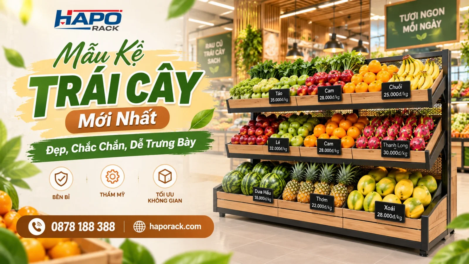 Top Kệ Shop Trái Cây Đẹp Mới Nhất, Chắc Chắn, Dễ Chọn Mẫu