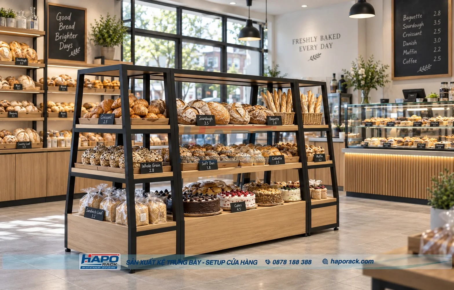 Top Mẫu Kệ Bánh Mì Siêu Thị Đẹp, Chắc Chắn, Dễ Trưng Bày Sản Phẩm