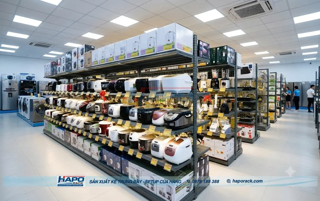 Top Mẫu Kệ Bày Hàng Điện Máy Mới Nhất, Gọn Đẹp, Dễ Trưng Bày