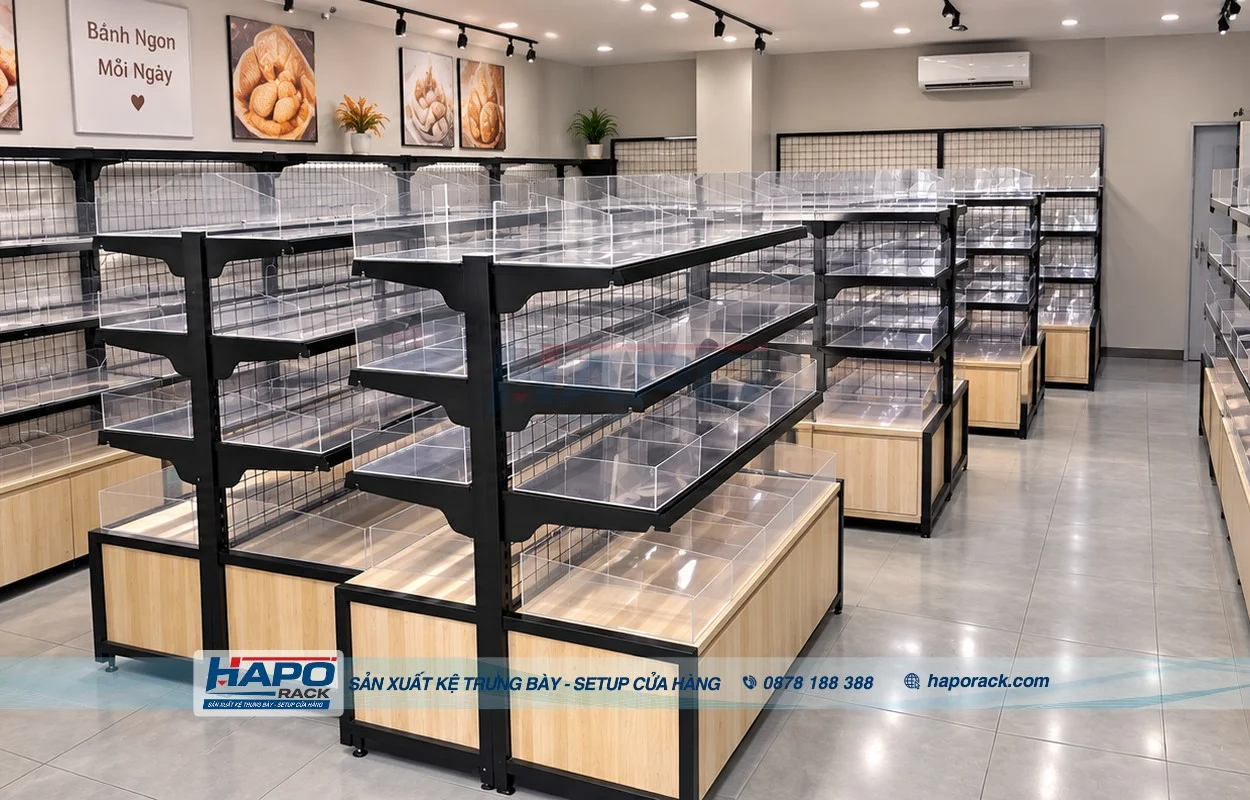 Top Mẫu Kệ Để Bánh Mì Đẹp, Dễ Vệ Sinh, Thuận Tiện Trưng Bày Và Lấy Bánh