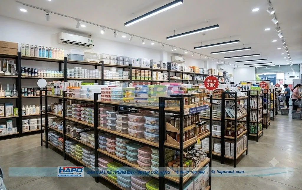 Top Mẫu Kệ Sắt Trưng Bày Đồ Gia Dụng Đẹp, Chắc Chắn Cho Cửa Hàng