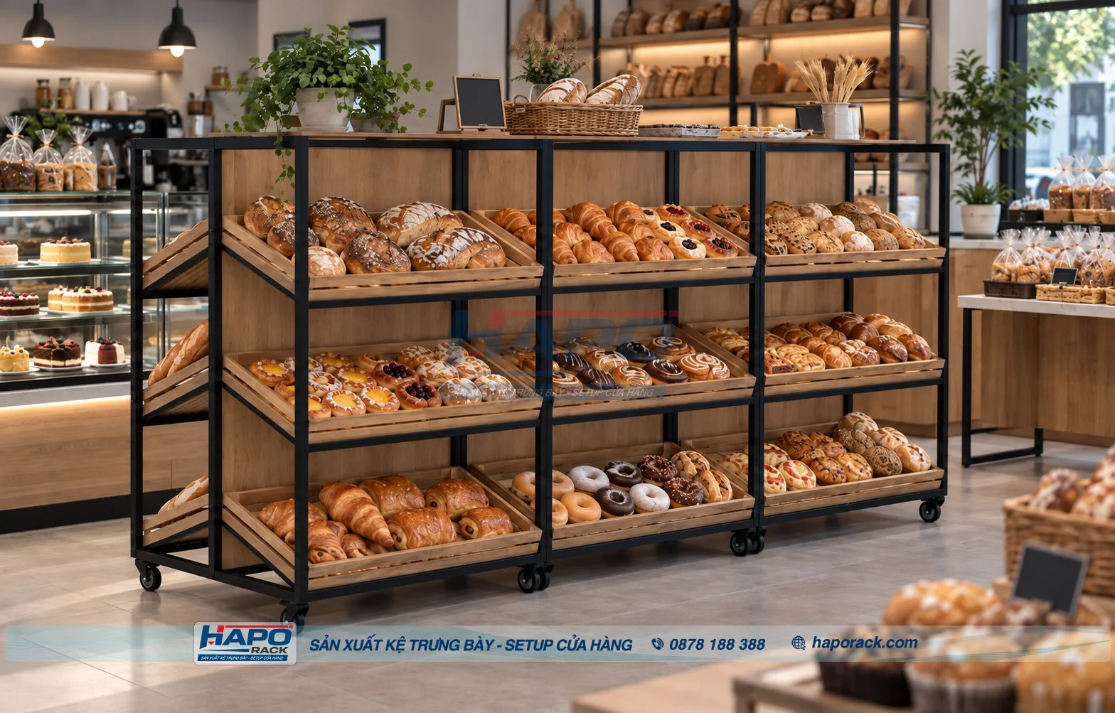 Top Mẫu Kệ Trưng Bày Tiệm Bánh Đẹp, Gọn Gàng, Dễ Chọn Bánh