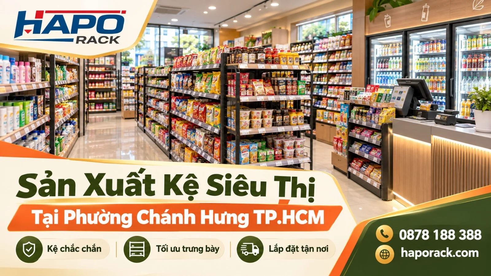 Xưởng Kệ Siêu Thị Tại Phường Chánh Hưng TP.HCM – Giá Xưởng, Lắp Đặt Tận Nơi