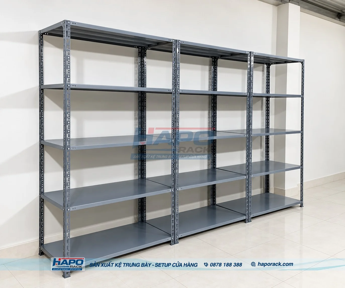 1. Kệ V Lỗ 5 Tầng HAPO RACK – Lưu Trữ Hàng Hóa Gọn Gàng